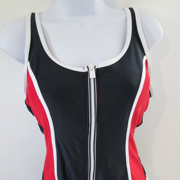 Tommy Hilfiger Seamed One-Piece Zip-Up Swimsuit NWT Sz XL - Picture 7 of 12